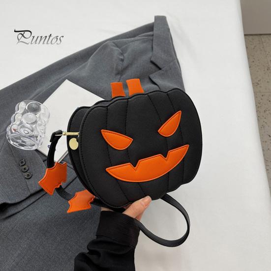 Waterproof Pumpkin Purse Cute Crossbody Bag, Halloween Trick or Treat Fashionable Novelty Bag Lightweight with Adjustable Strap for Women Kids Handbag
