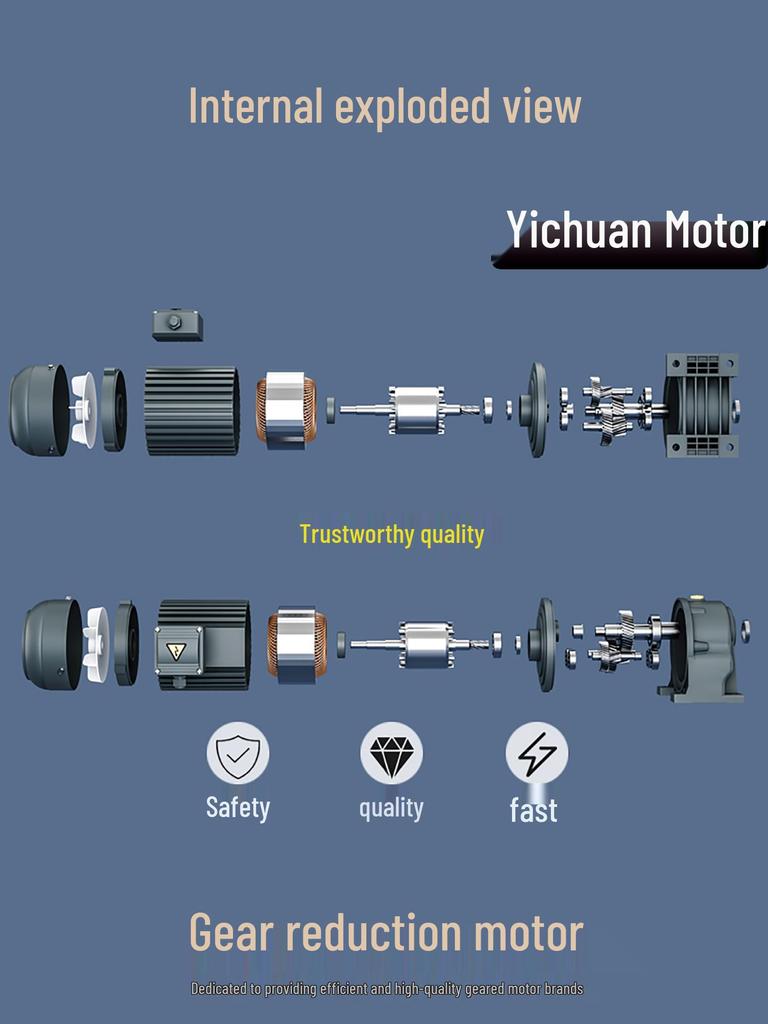 380V Horizontal/Vertical Gear Reducer Motor 200W-1500W Frequency Conversion Speed Regulation