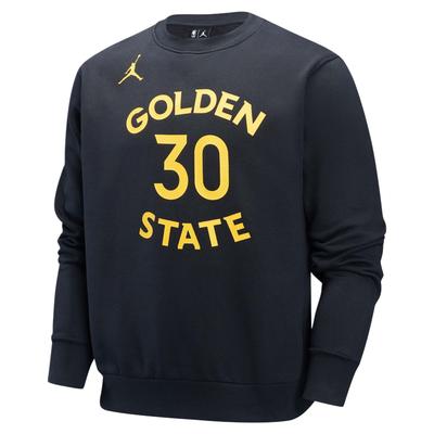 X NBA Collaboration Courtside Golden State Warriors Stephen Curry 30 Casual Fleece Crewneck Sweatshirt Men Sweatshirt Black FV8669010