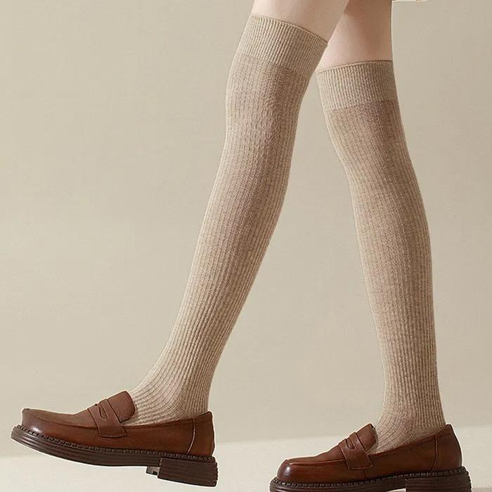 Ribbed knee-high socks 4 colors