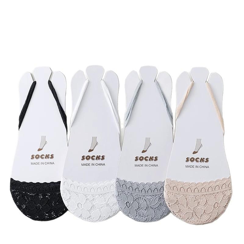 Women's Summer Thin Lace Halter Top Invisible Anti Slip Heel Half Length Socks
