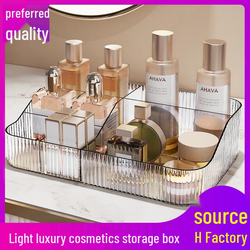 Luxury Large Capacity Transparent Makeup Organizer Box for Lipstick and Brush Storage
