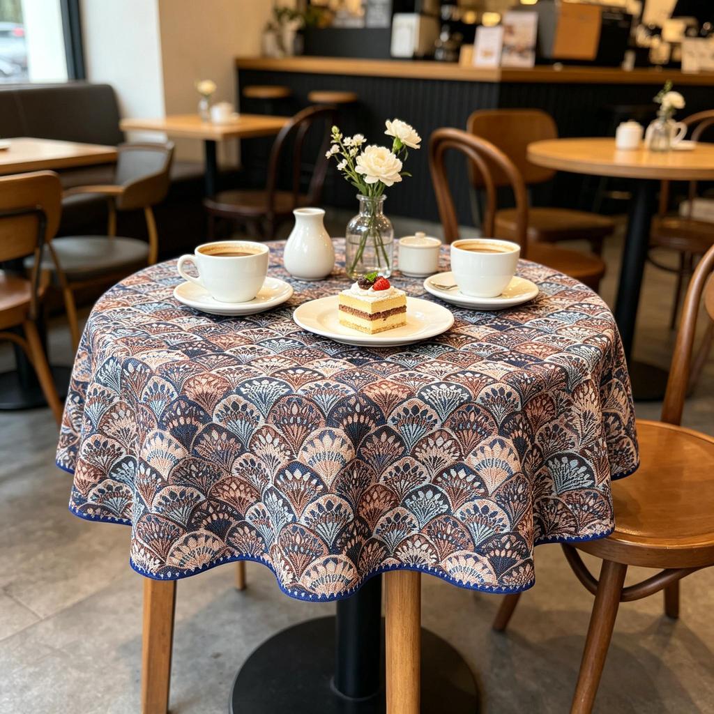 Dining Kitchen Indoor Furniture Protection Washable Fabric Round Table Cloth