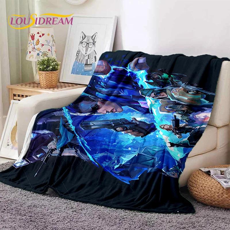 3D Newest VALORANT Cartoon Game Soft Flannel Blankets,Throw Blanket Comfortable Blanket for Picnic Beds Sofa Home Bedroom Gifts