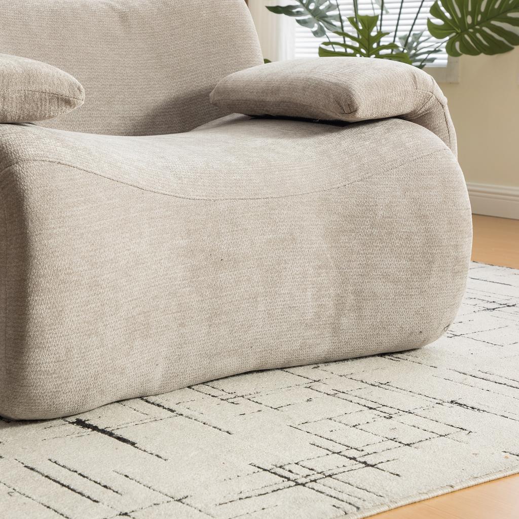 Modular compression sofa made of chenille fabric, filled with 30D high-elastic foam. Easy to move with non-slip bottom, ideal for living room. Gray