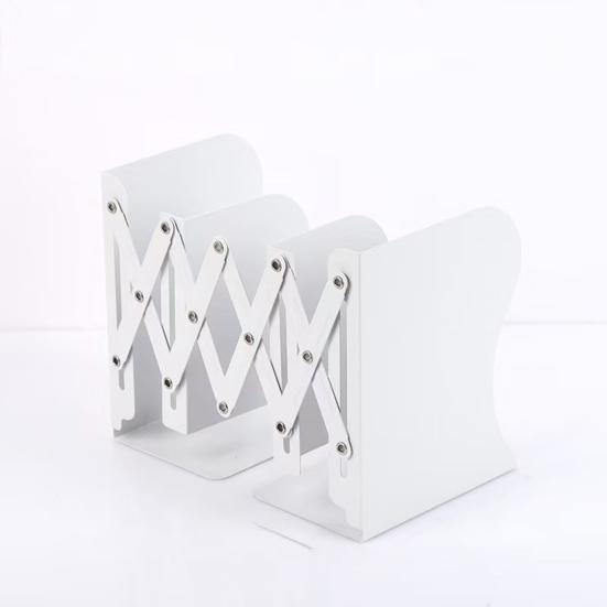 Retractable Bookend Adjustable Desk Book Holder with Non-Slip Base Metal Bracket for Office Home Study