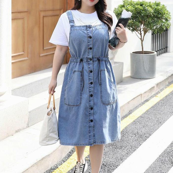 

Женский джинсовый комбинезон, уличная одежда, повседневная одежда с высокой талией и карманами, длина, комбинезон на бретельках, платье размера плюс