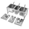 Stainless Steel Telescopic Jam Pot with Holder Condiment Dispenser Rack Milk Tea Shop Jam Basin Stand No.27 2pcs 2.2L