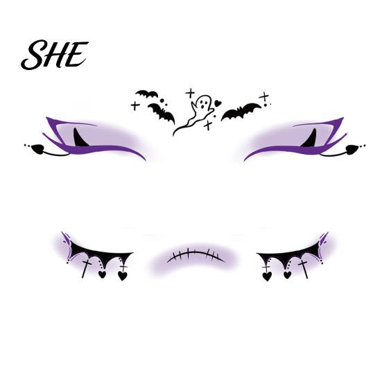 Funny Face Tattoos Halloween Tattoo Stickers, Waterproof Scary Makeup Decals for Party, Water Transfer Paper Body Art Temporary Wound Scar Kids Adults