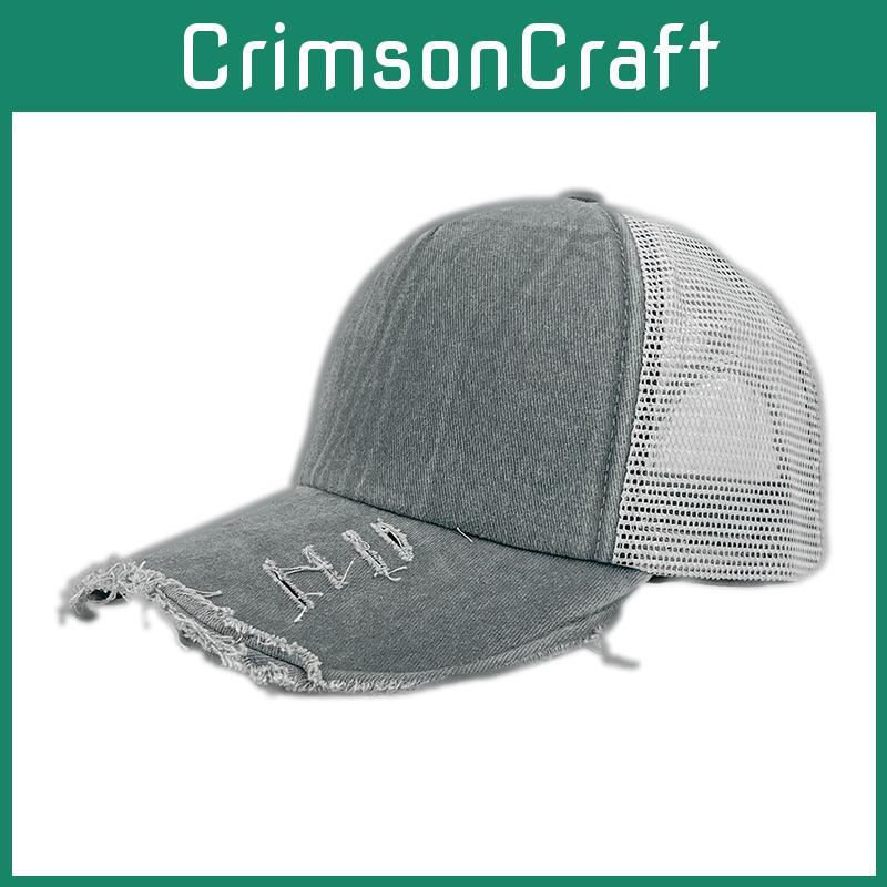 Denim Ripped Fashion Baseball Hat With Breathability Design For Casual Use Daily