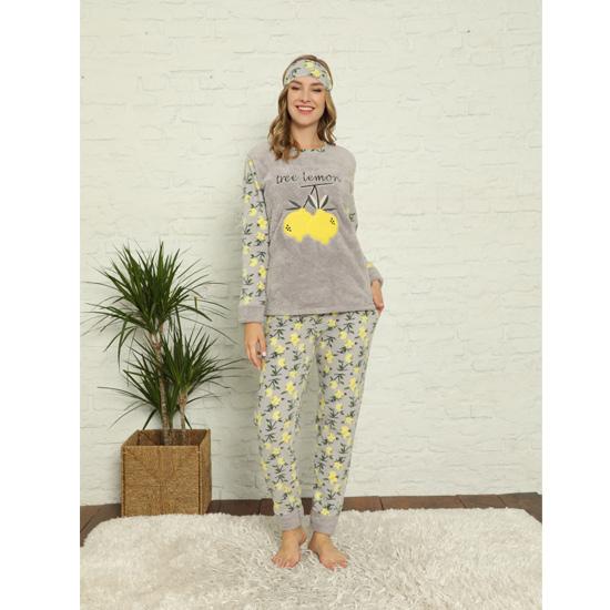 

Женская пижама с манжетами Akbeniz Welsoft Fleece 8429
