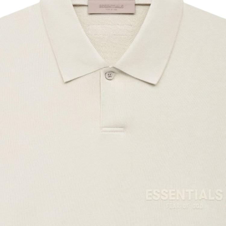 Fear of God Essentials Flocked Logo Long Sleeve Polo Men Tops FOG-SS22-181