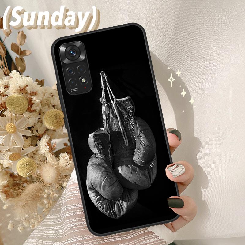 Boxing Gloves Case For Redmi Note 11 10 8 9 12 Pro Plus Note 12S 11S 10S 9S Cover For Redmi 12C 9C 10C 10A