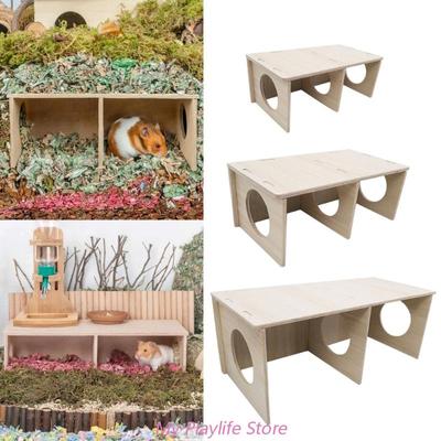 Hamster-Holzversteck, Hamsternest, Haus, natürliche, ungiftige Hütten und Burgen, Kleintier-Spielplatz, Kauspielzeug, Hamsterkäfig