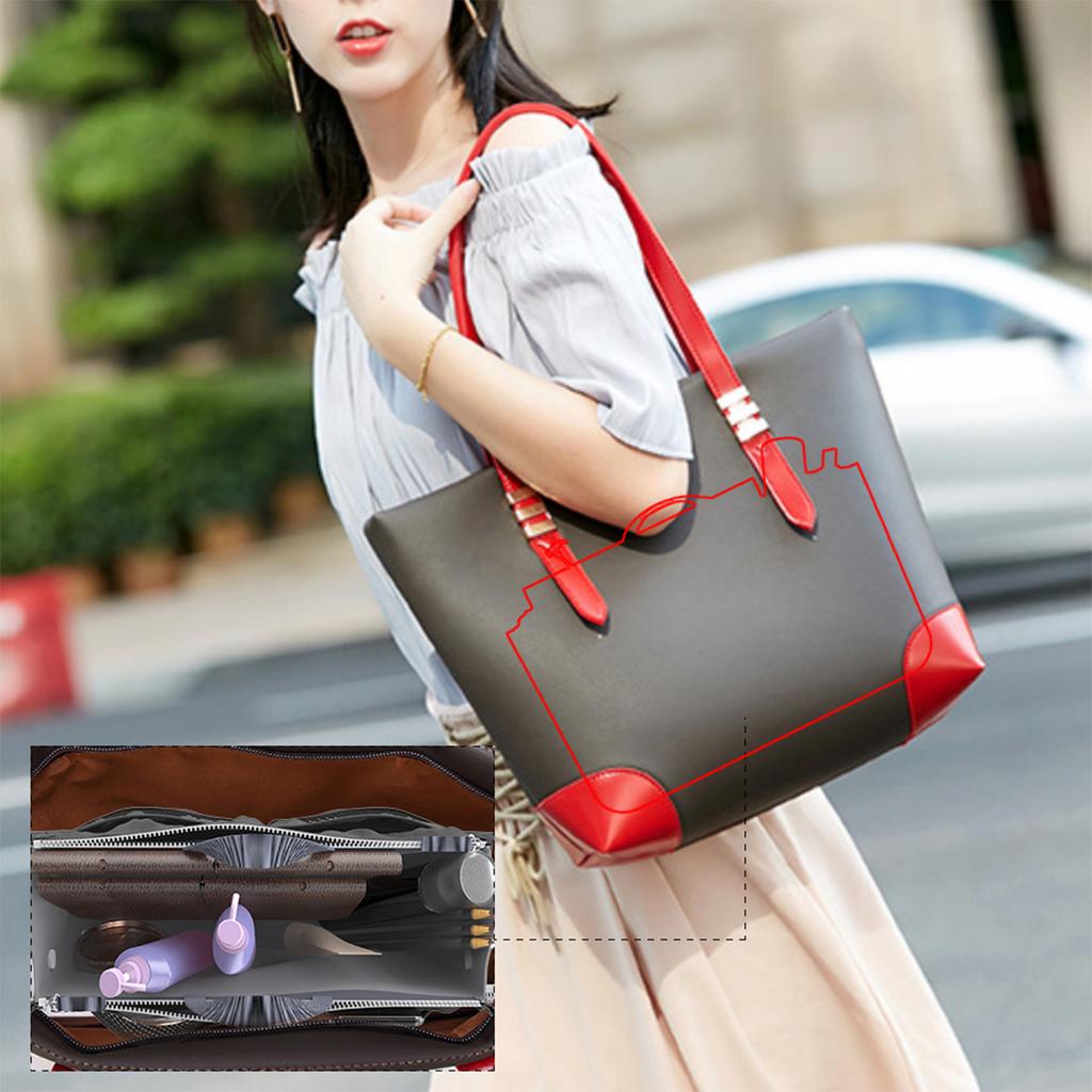 Großer Kapazität Portemonnaie Organizer Nylon Mehrere Taschen Handtaschen Organizer mit Netzgitter Herren Damen Outdoor Reise Einlage