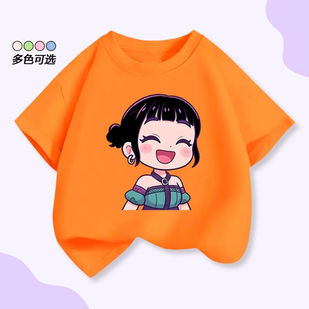 KPOP Witch Hunter Zoey Zoey Children's Short Sleeved T-shirt Summer 2026 New Devil Hunter Round Neck Parent Child Clothing