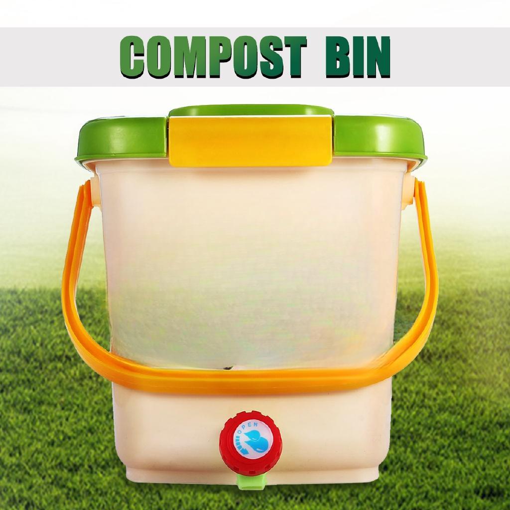 12L Recycle Composter Aerated Compost Bin PP Organic Homemade Trash Can Bucket Kitchen Garden Food Waste Bin Compost Bin