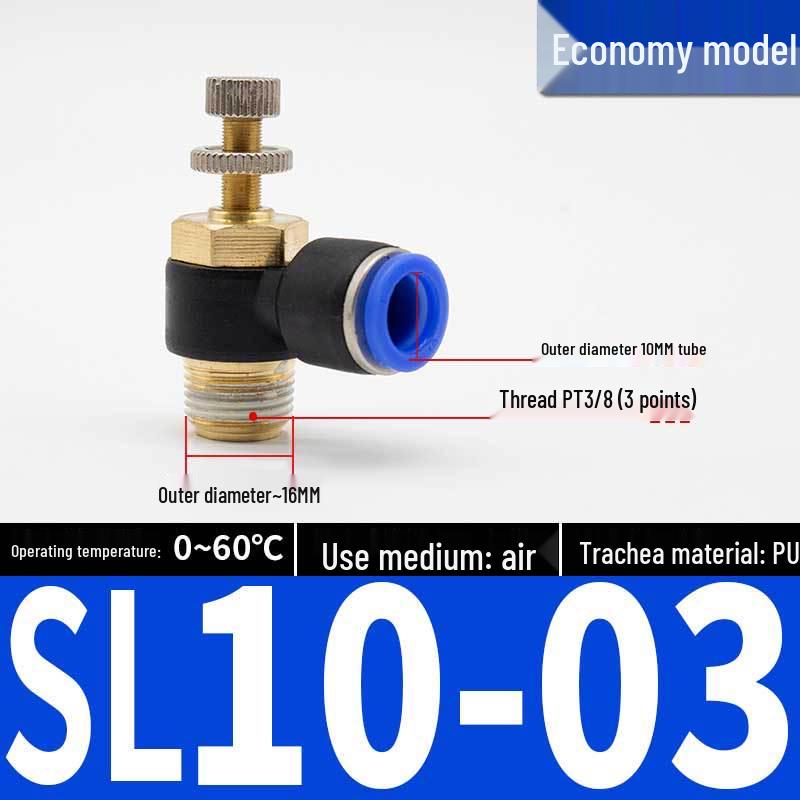 Connettori Pneumatici a Innesto Rapido: Raccordi per Tubi dell'Aria e Valvola a Farfalla con Controllo di Velocità SL4/6/8 per Cilindri