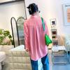 Thai Trendy Brand Autumn New Korean Version Cartoon Printed Shirt Medium and Long Cardigan Shirt Long Sleeve Top