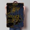 Macau Golden City Map Printed Poster Customized Wall Art Retro Vintage Metal Tin Signs for Wand Deko Bedroom Decorations Decor