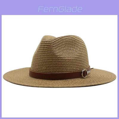 Panama Straw Hat Summer Sun Protection Wide Brim Beach Travel Hat For Men Women