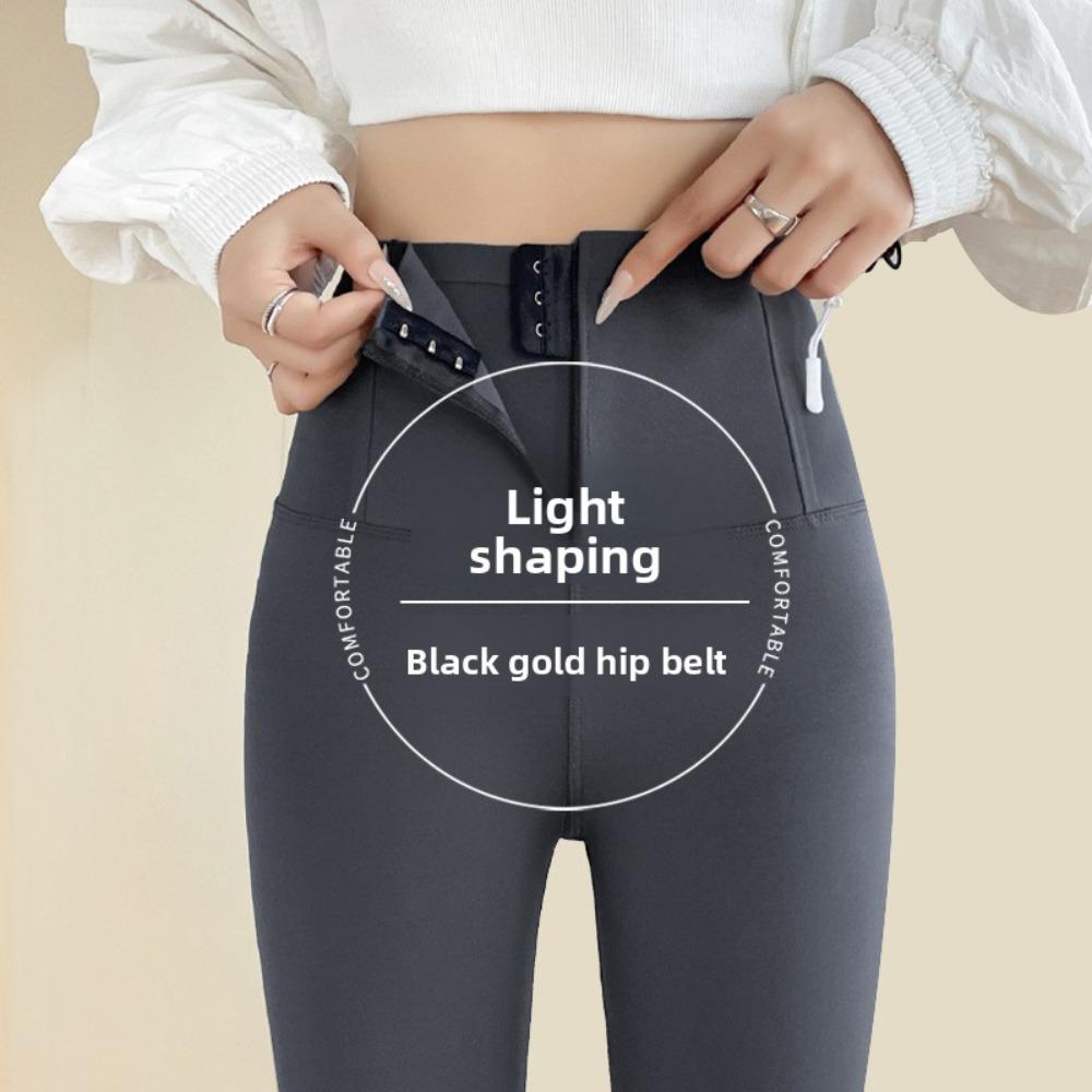 Women Zipper Tummy Control Shark Pants, Fleece Lined High Waist Butt Lifting Skinny Leggings for Autumn Winter Outdoor Wear