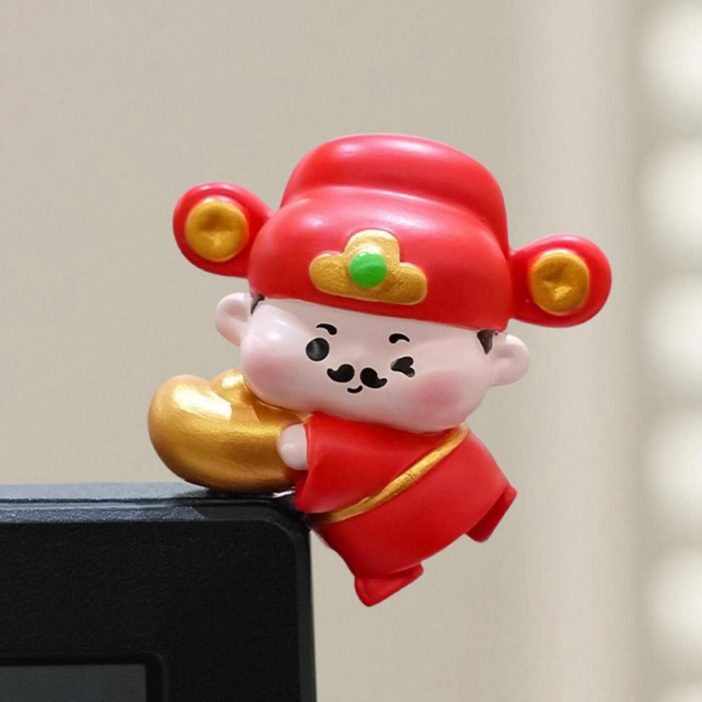 Resin Car Dashboard Decor Cartoon Desk Ornament Cute Cartoon Figurine Set for Computer Monitor Car Dashboard Ornament