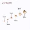 2/2.5/3/4/5/6MM Round Seamless Beads 14K Gold Plated Metal Smooth Spacer Beads For Bracelet High Quality DIY Jewelry Accessories