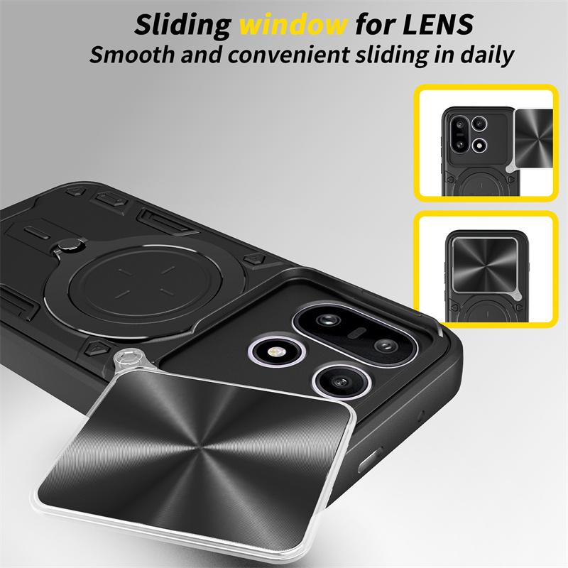 Armor Funda For OnePlus 15 5G Case Slide Camera Lens Protect Back Cover For One Plus 15 OnePlus15 Car Magnetic Holder Ring Cover