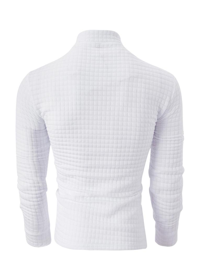 Polo à damier pour homme avec fermeture éclair sur les manches - Vêtements de sport printemps/automne
