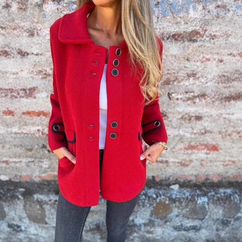 Women S Lapel Single Breasted Long Sleeve Coat For Autumn Winter