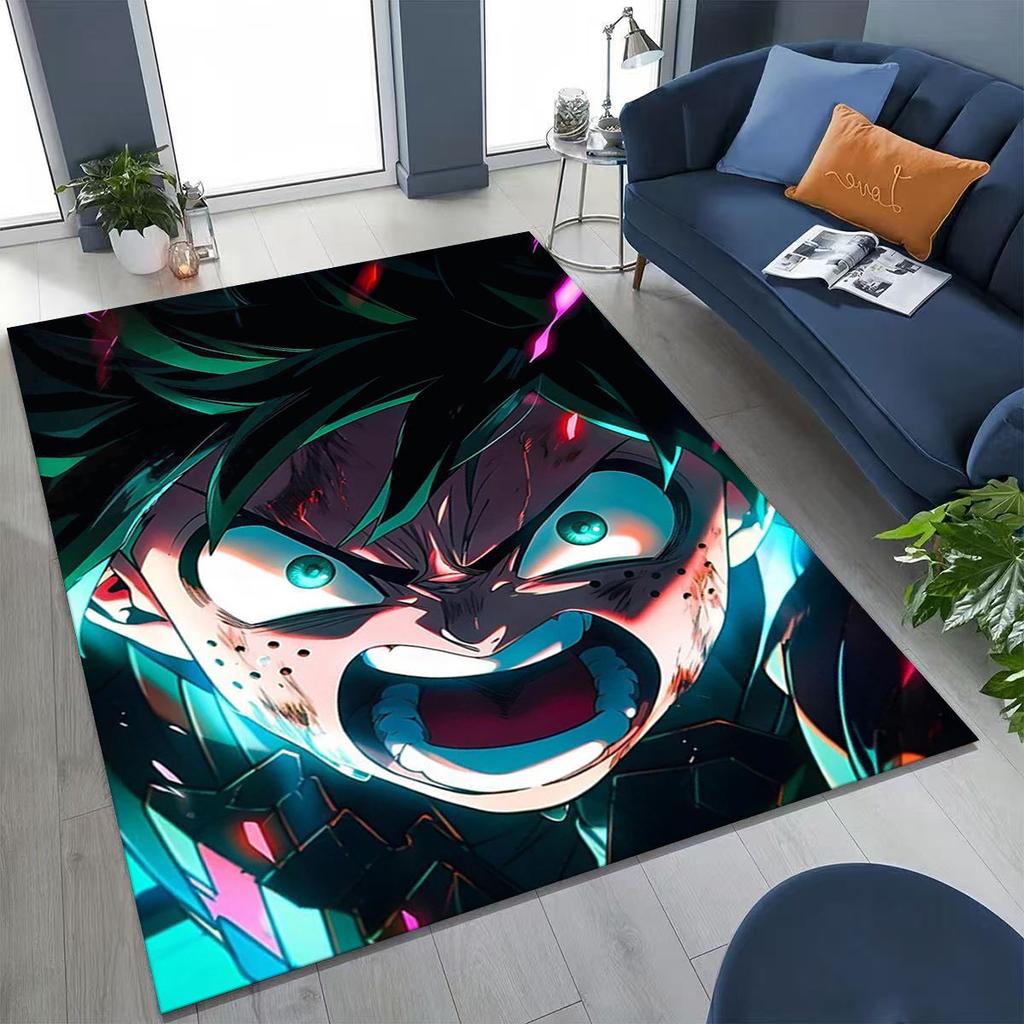 Anime My Hero Academia Deku Katsuki Kreslený koberec do ložnice obývacího pokoje na pohovku domů rohožka dekorace, dětská protiskluzová podložka na hraní