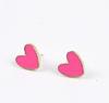 New Korean Sweet Cute Heart Stud Earrings for Women Girl Fashion Black Glaze Aesthetic Geometric Earrings Minimalist Jewelry Gif