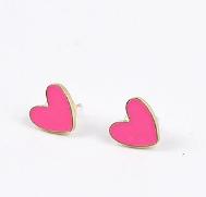 New Korean Sweet Cute Heart Stud Earrings for Women Girl Fashion Black Glaze Aesthetic Geometric Earrings Minimalist Jewelry Gif