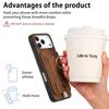 For iPhone 17 Pro Max Magnetic Case PU Leather Back Cover with Detachable Card Holder