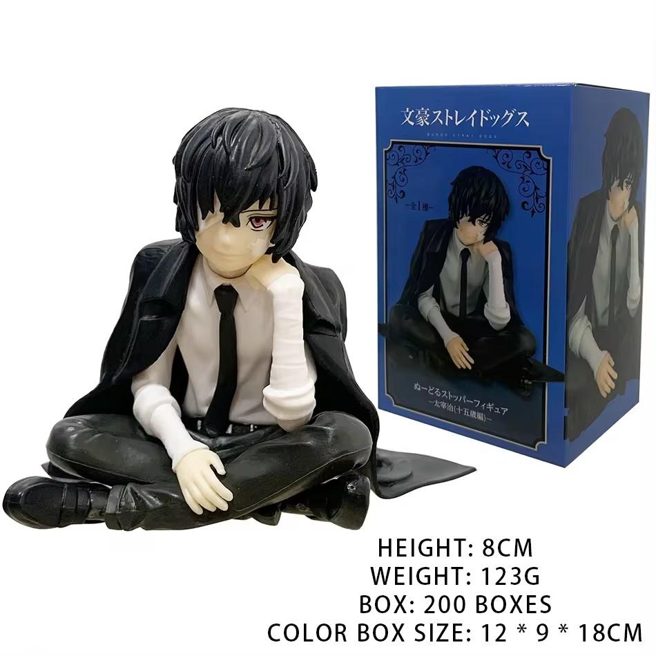 13CMBungo Stray Dogs Dazai Osamu Noodles Press Figure Japanese Cartoon Figurines Collection Cute Toys