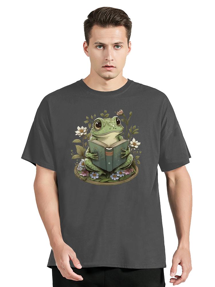 Cute Cottagecore Floral Frog Aesthetic Graphic TShirt Casual T Shirt Cotton Tops Tees Unisexs Clothes Oversized Unisex Tshirt