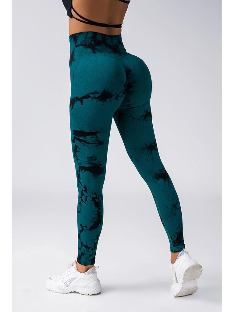 TY Tie-Dye Yoga Leggings: High-Elastic, Hip-Lifting, Tummy-Flattening Fitness Pants for Yoga and Running.