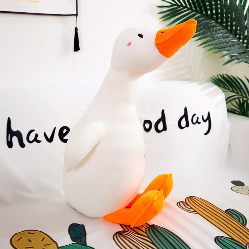 Goose White Cuddly Plush Toy Cute Sleeping Stuffed Doll Kids Decoration Gift