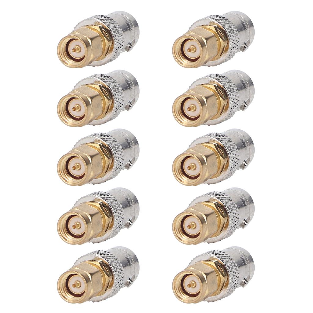 10Pcs RF Coaxial Cable Adapter BNC Female To SMA Male Coax Line Connector Set Kit