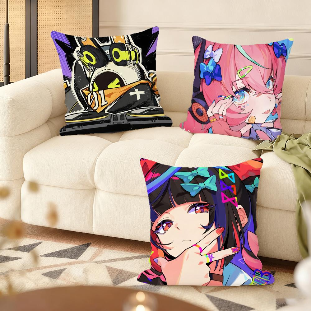 Game Zenless Zone Zero Cushion Cover Soft Short Plush Pillow Cover Smooth Cozy Texture Aesthetic Cushion Case Home Decor