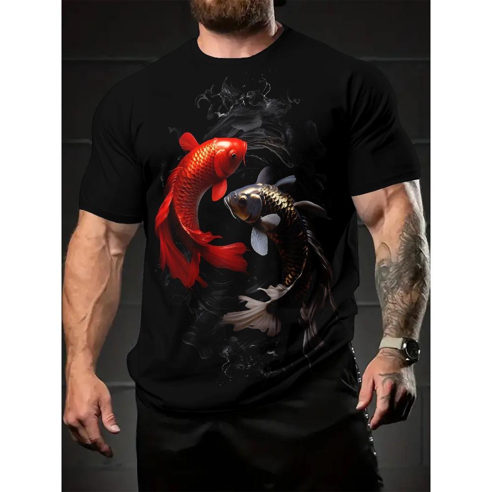 3D Digital Printing T-Shirt Teen Men's Short Sleeve Top Versatile Breathable