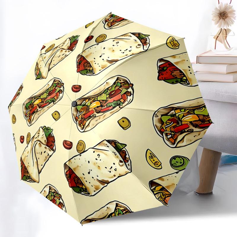 

1pc Tacos Automatic Folding Umbrella - Portable Collapsible, 8-Rib Durable Frame, Perfect for Outdoor Use, yy251218087