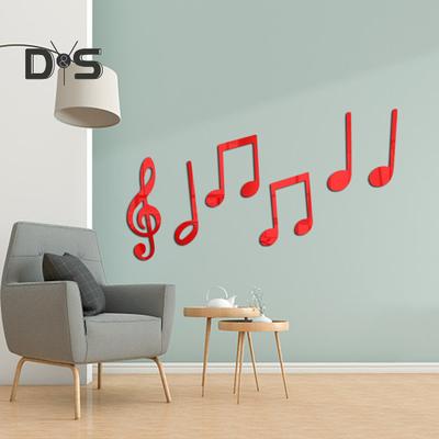 6 Stücke Kreative Wandtattoo Aufkleber Dreidimensionale Mode Phonogramm Aufkleber Musik Klassenzimmer Wanddekorationen