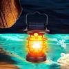 Solar Portable Handheld Vintage Camping Lantern USB Rechargeable Outdoors Tent Light LED Warm Light Night Hiking Fishing Lamp