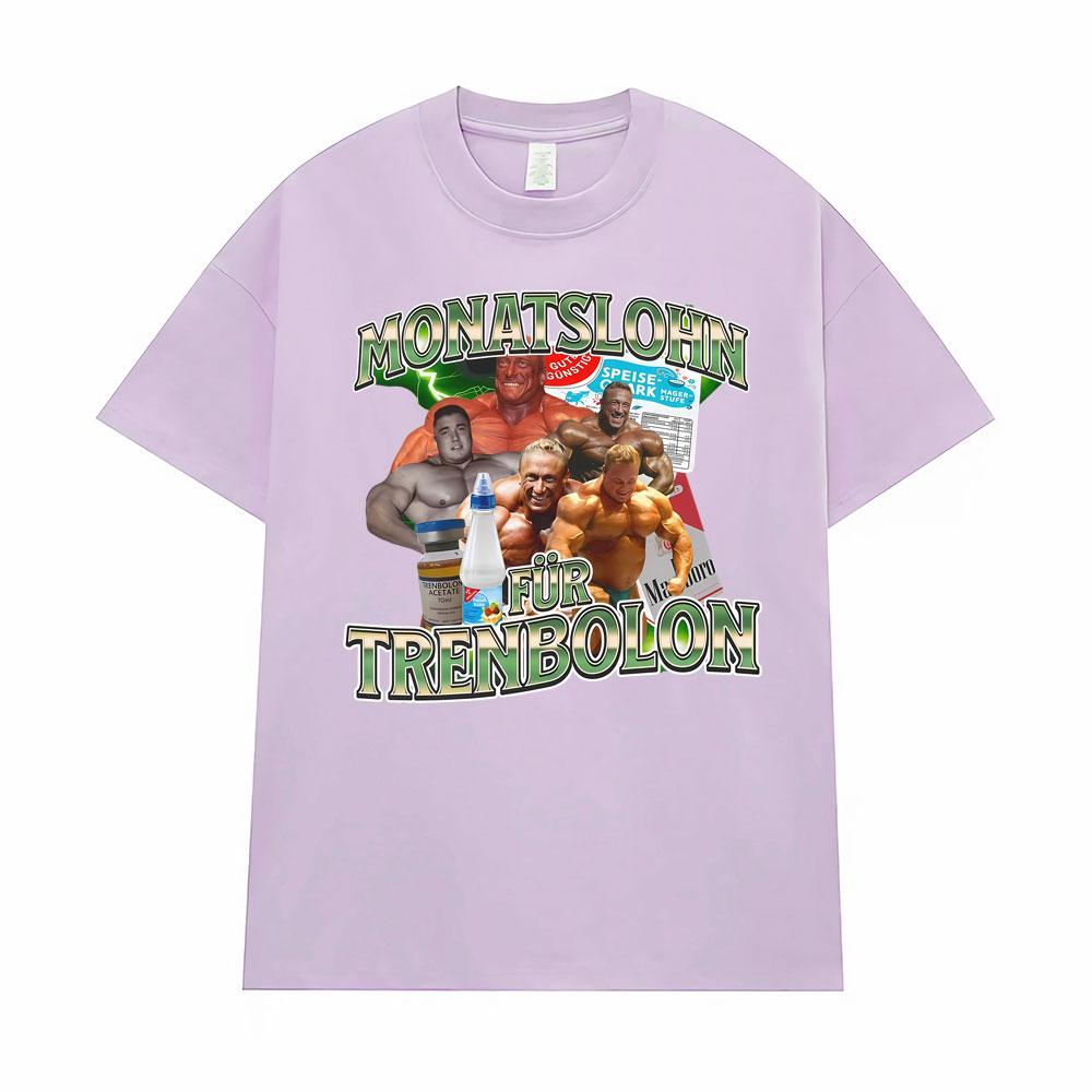 Bodybuilding Trenbolone Gym Humor Meme T Shirt Fashion 90s Retro Graphic T Shirts Men Women Pure Cotton Casual Oversized T-shirt