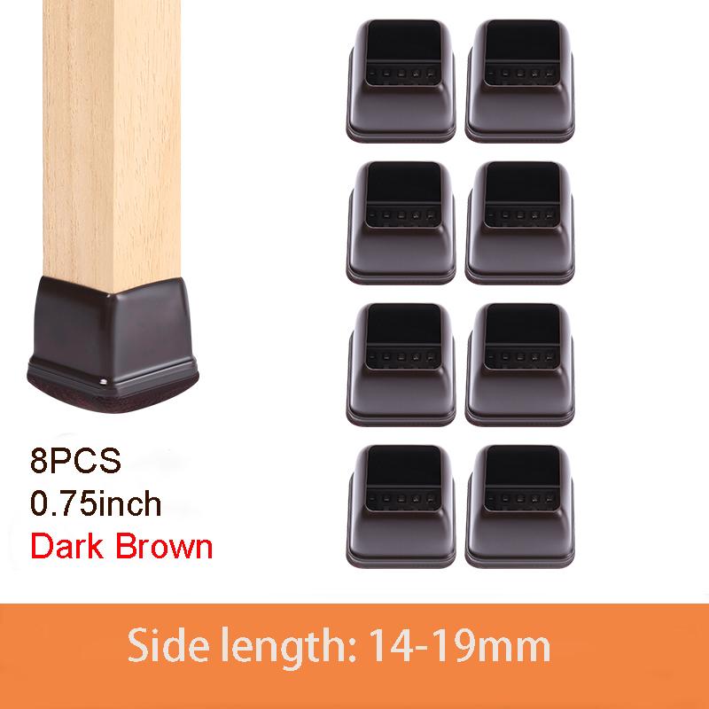 8PCS Thick Rubber Chair Leg Protector Covers Felt Bottom Furniture Pads Floor Protectors Caps To Redu Noise And Prevent Scratc
