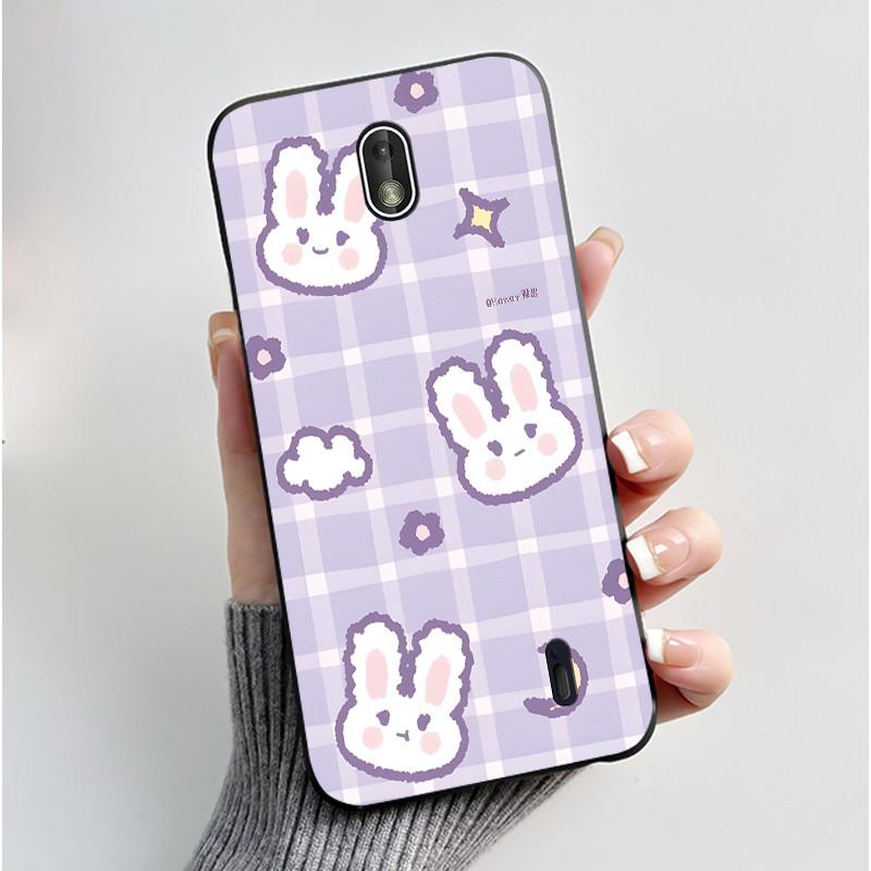 Matte Soft TPU Case For Nokia 1 Plus 2 2.1 2.2 Phone Case Luxury Cute Love Rabbit Funny Cat Black Silicone Ultra Thin Back Cover