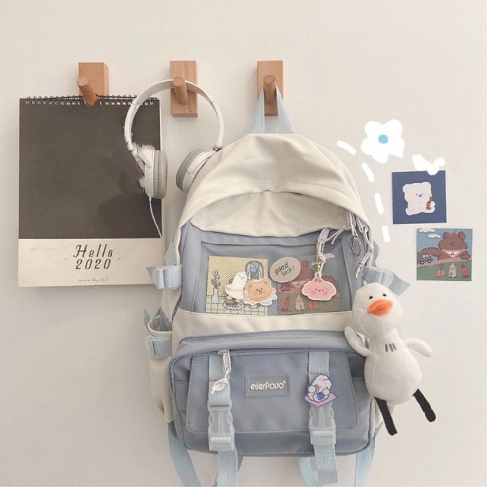 

College Style Canvas Schoolbag Harajuku School Bag Simple Large Capacity Backpack Girl