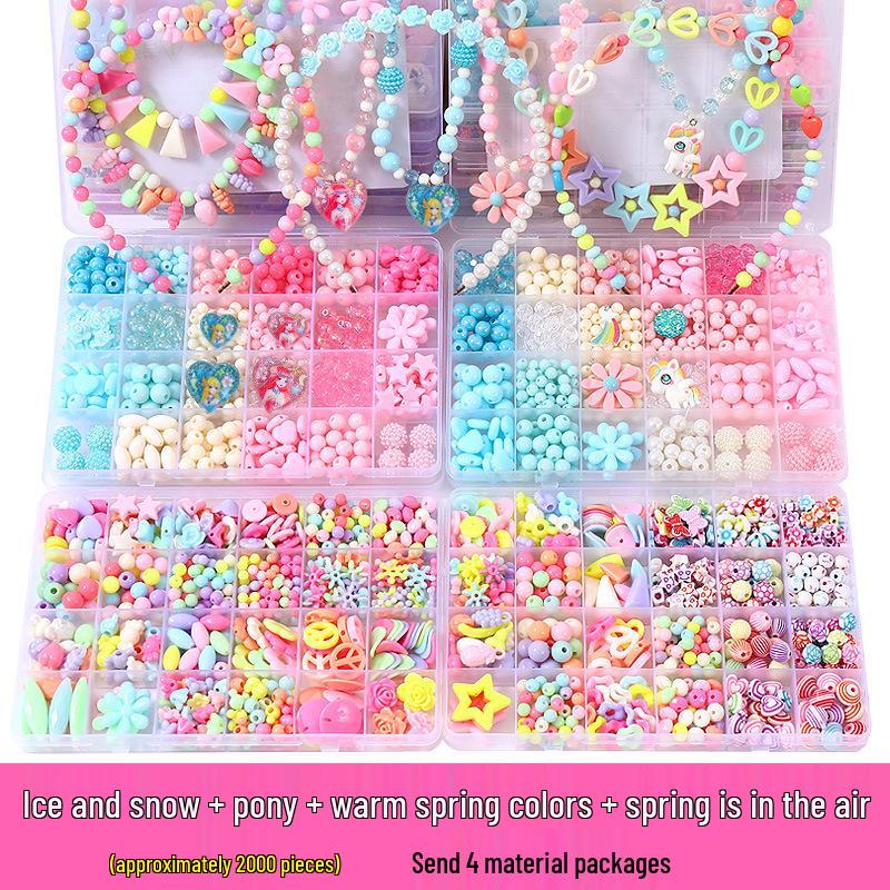 Beaded Toy Kit for Girls: DIY String Beads for Handmade Necklaces - Educational Birthday Gift